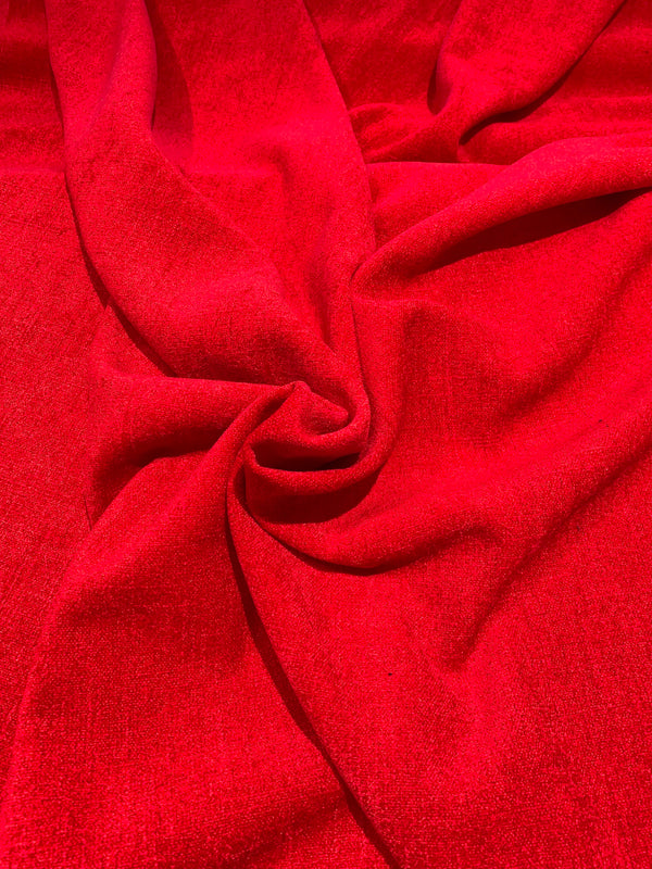 Solid Bright Red Chenille